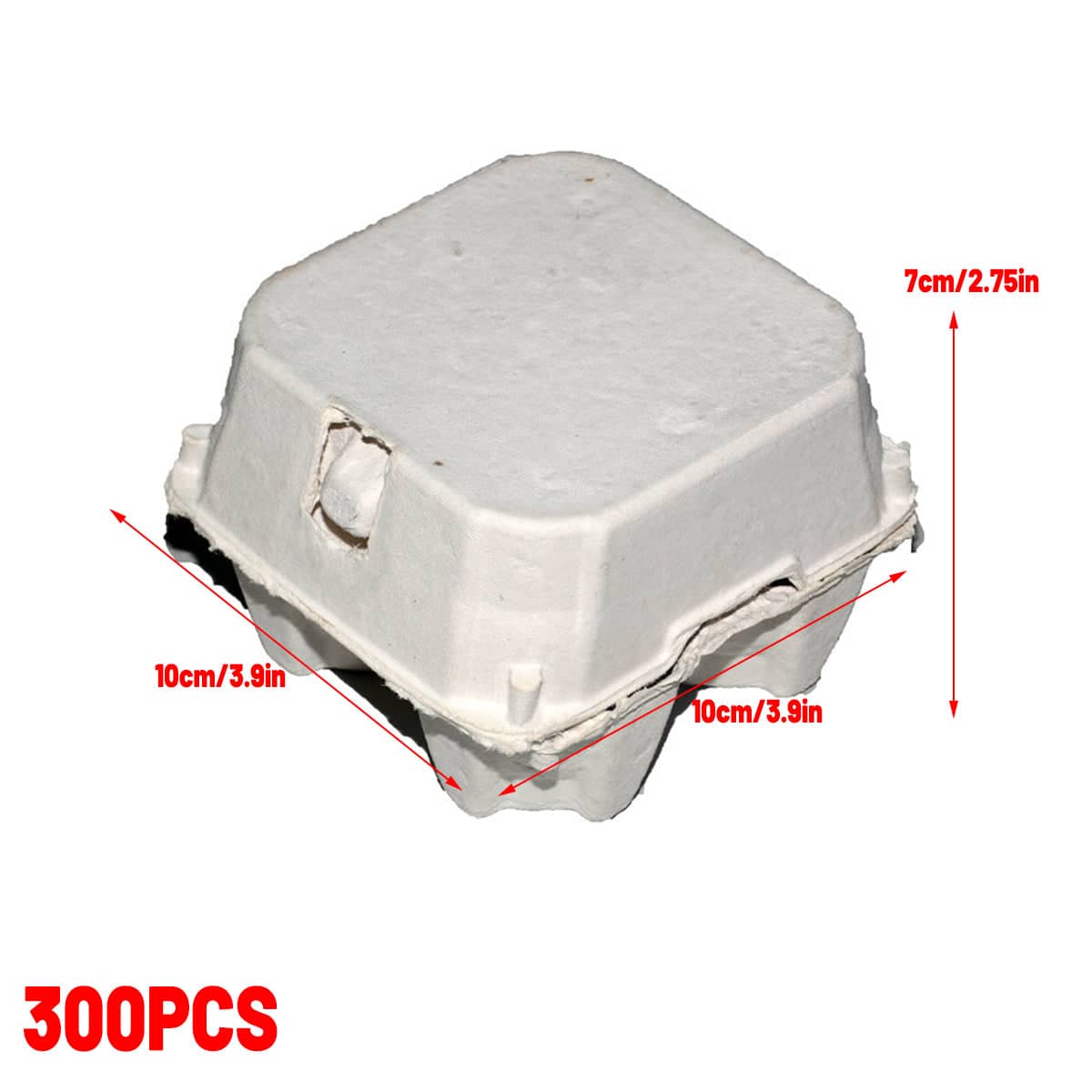Pack of 300 Four Slot Molded Pulp Paper Egg Trays for Packaging and Transport - view 3