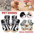 Pack of 4 Breathable Soft Sole Dog Shoes for Small Dogs - Black and White, Size 3 - view 2