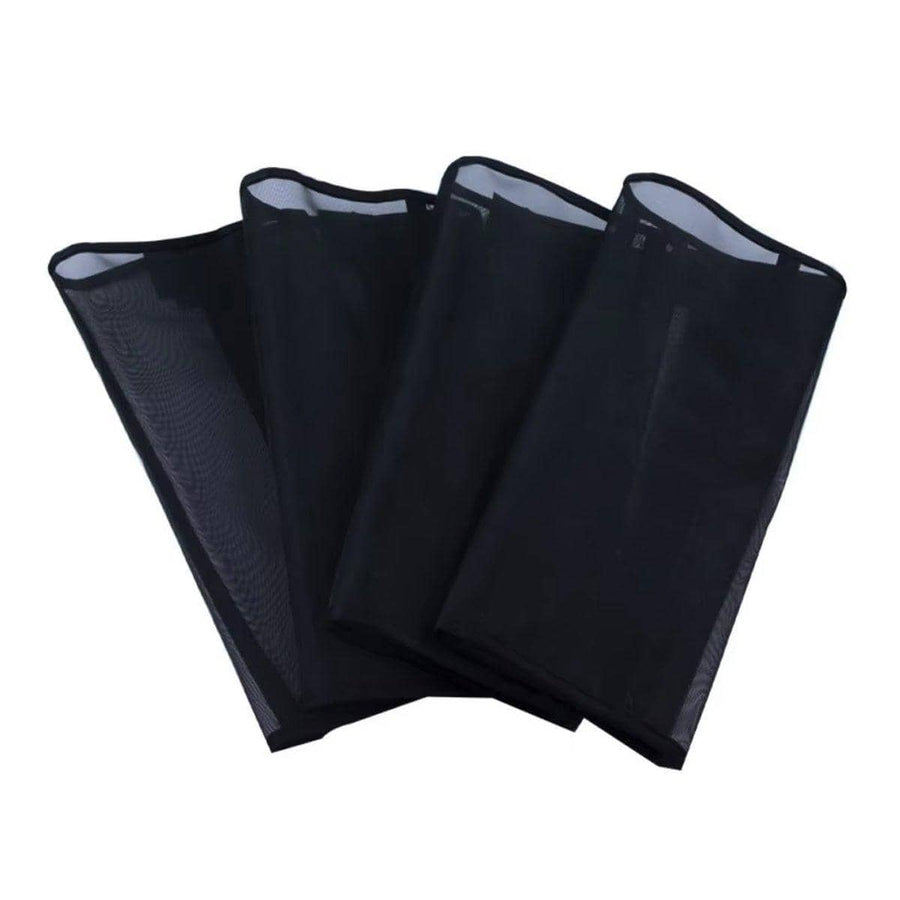 Pack of 4 Horse Leg Wraps with Mesh Covers for Insect Protection - Black