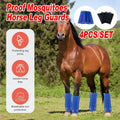 Pack of 4 Horse Leg Wraps with Mesh Covers for Insect Protection - Black - view 2