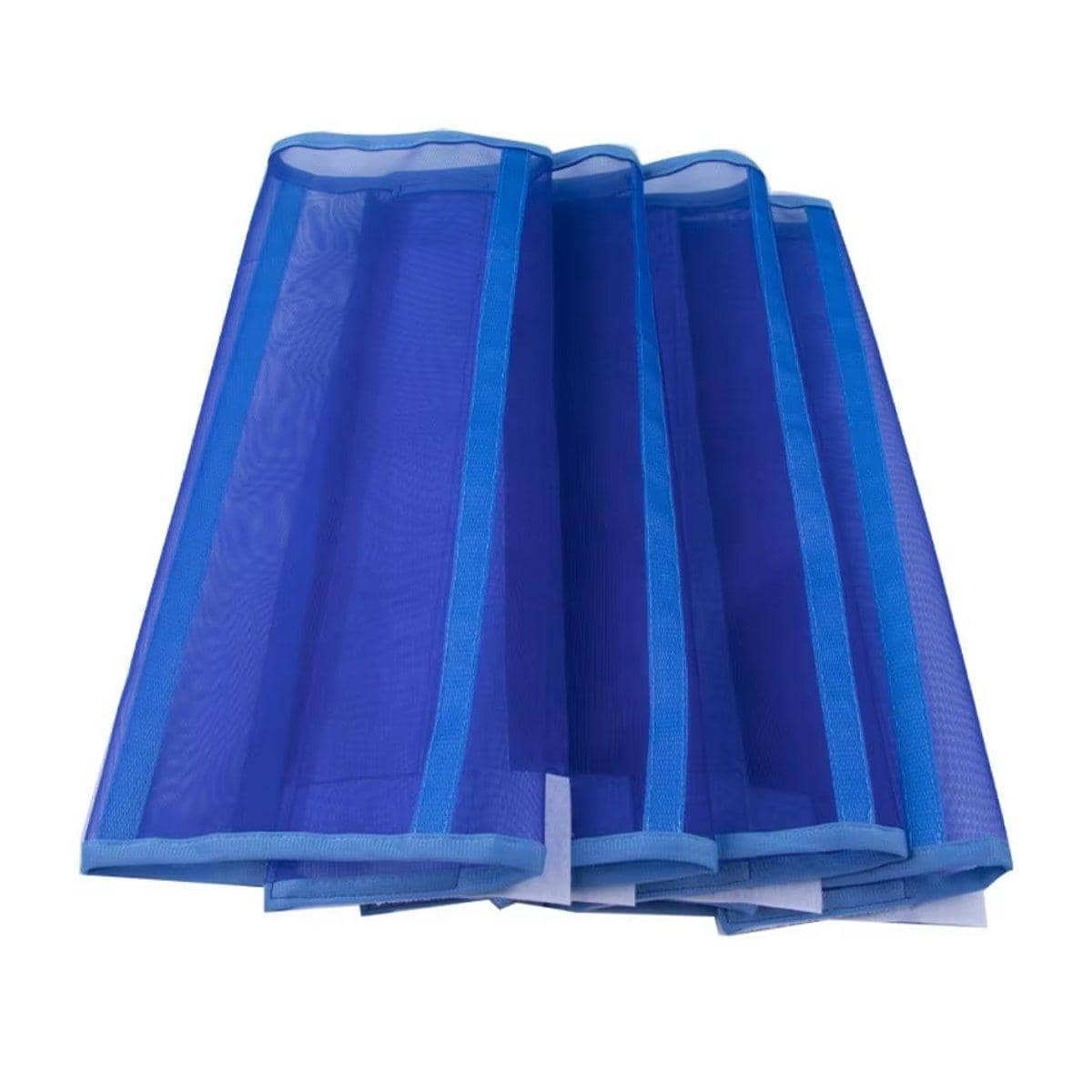 Pack of 4 Horse Leg Wraps with Mesh Covers for Insect Protection - Blue