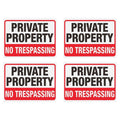 Pack of 4 Reflective Metal Warning Signs for Fences and Gates 35 x 25 cm - view 2