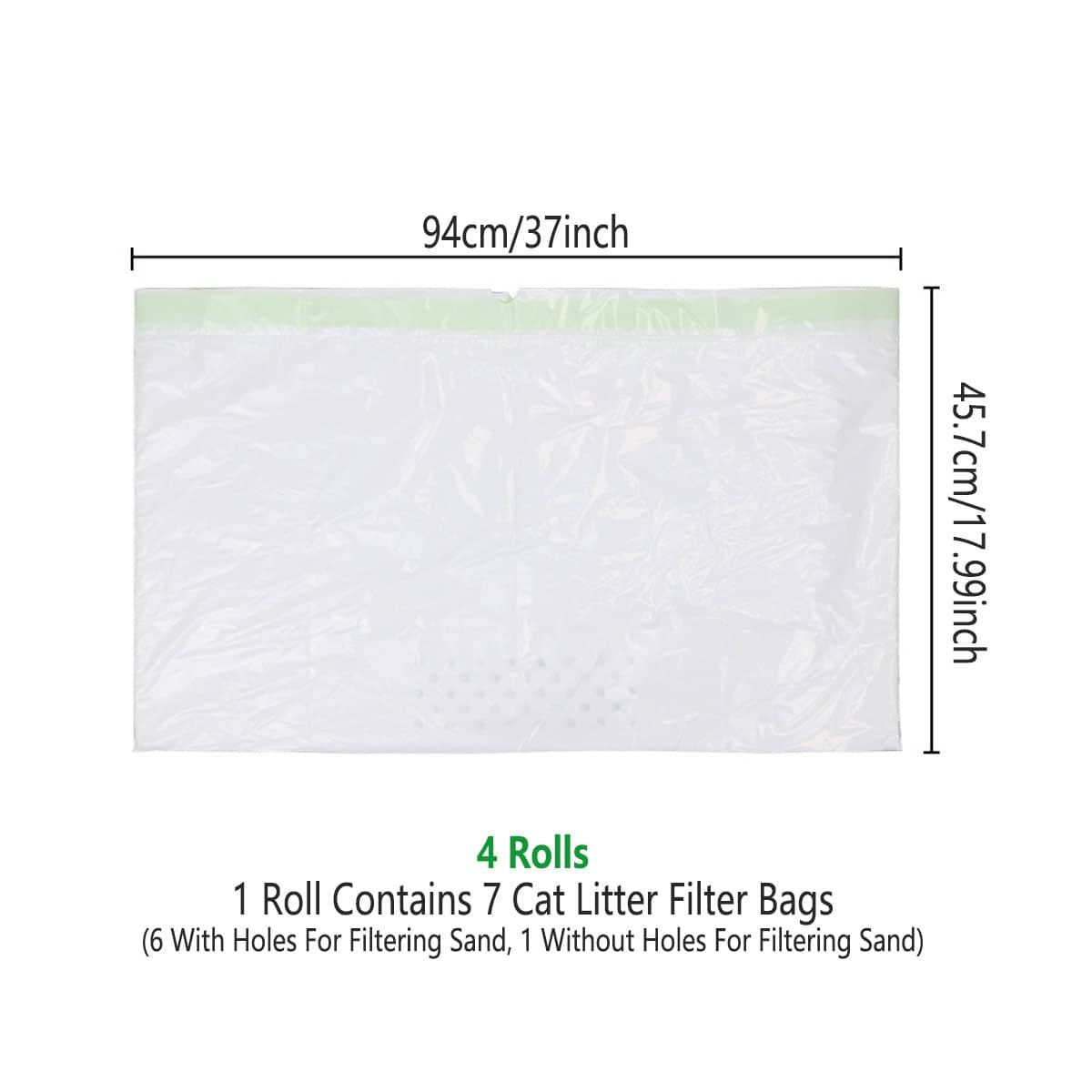 Pack of 4 Rolls Cat Litter Filter Bags for Pet Litter Pickup and Waste Disposal - view 3