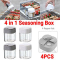 Pack of 4 Seasoning Jars with Four Compartments and Airtight Lids - Spice Storage Box