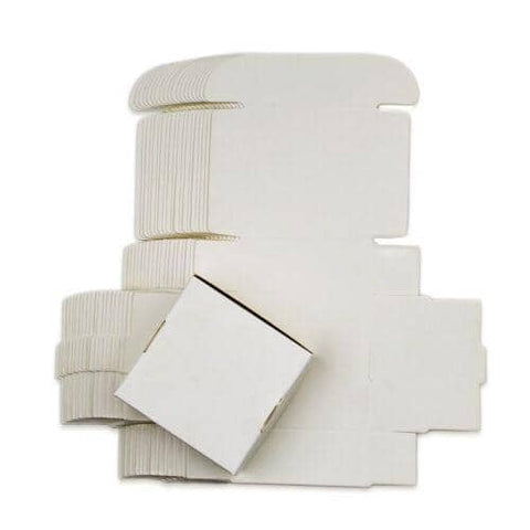 Pack of 40 White Paper Wedding Favour Boxes 7.5 x 7.5 x 3 cm for Cookie, Candy and Soap