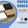 Pack of 40 White Paper Wedding Favour Boxes 7.5 x 7.5 x 3 cm for Cookie, Candy and Soap - view 2