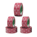Pack of 5 Cute Heart Pattern Packing Sealing Tape 4.5 cm x 100 m - Pink