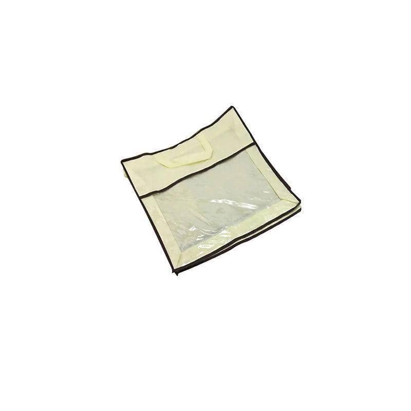 Pack of 5 Dustproof Zip Storage Bags for Quilts and Pillows - Beige, 30 x 40 x 10 cm