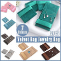 Pack of 5 Velvet Flannel Jewellery Pouches with Drawstring - Apricot - view 2
