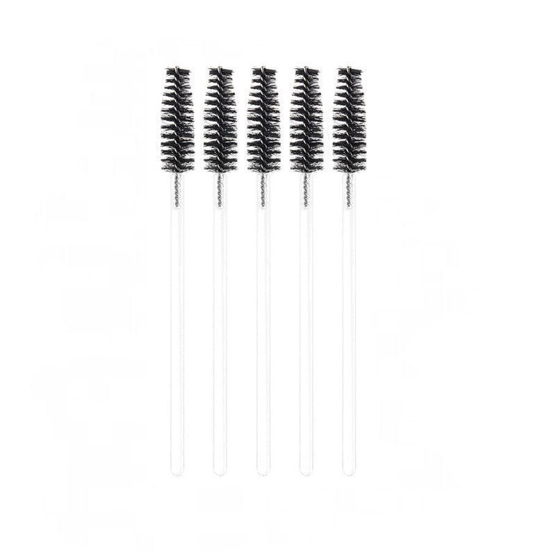 Pack of 50 Disposable Mascara Wands Eyelash Brushes Applicator - Black and Clear