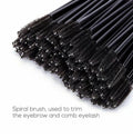 Pack of 50 Disposable Mascara Wands Eyelash Brushes Applicator - Black and Clear - view 6