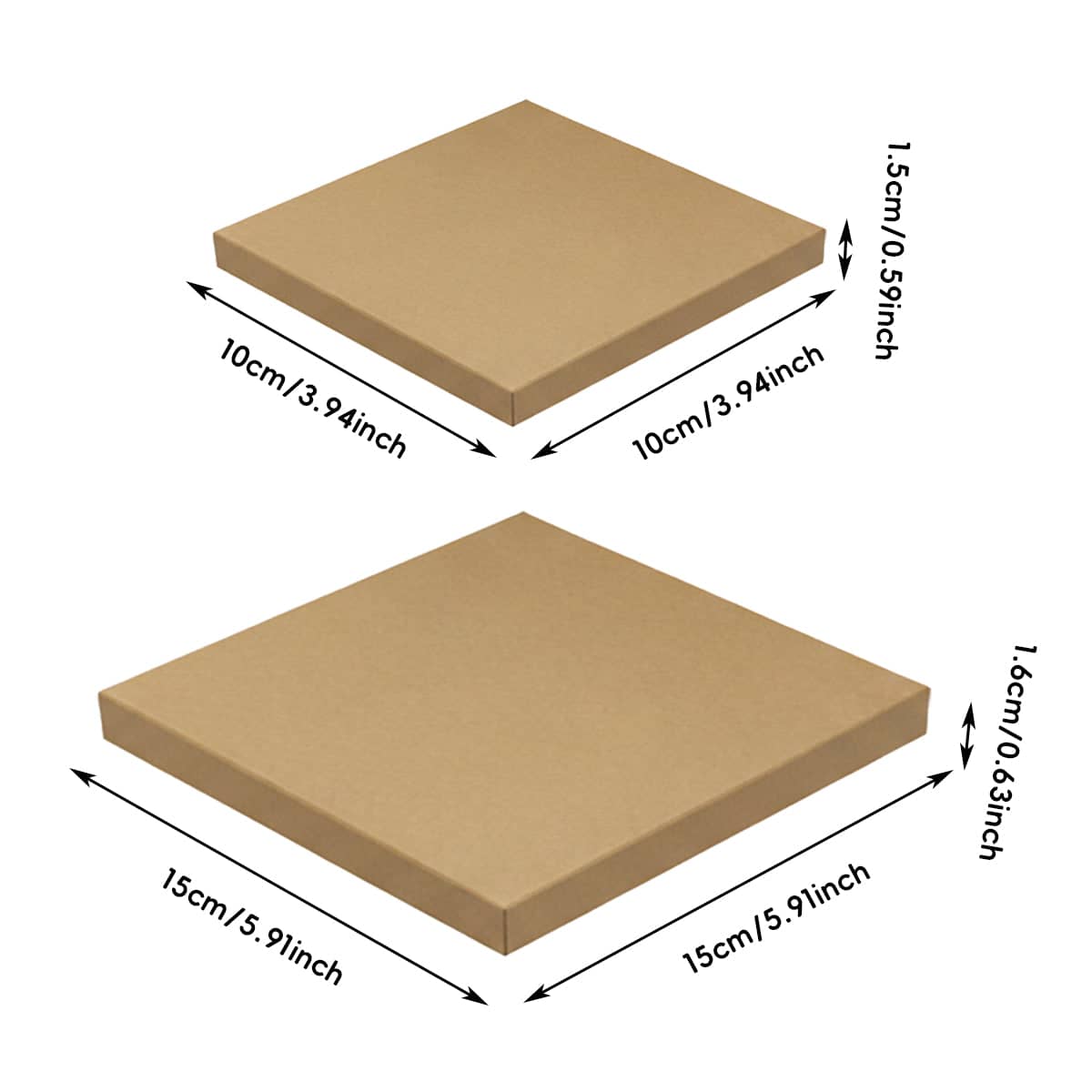 Pack of 50 Kraft Paper Box Quick Folded Packaging Shipping Box - Large, 15 cm x 15 cm x 1.6 cm - view 4