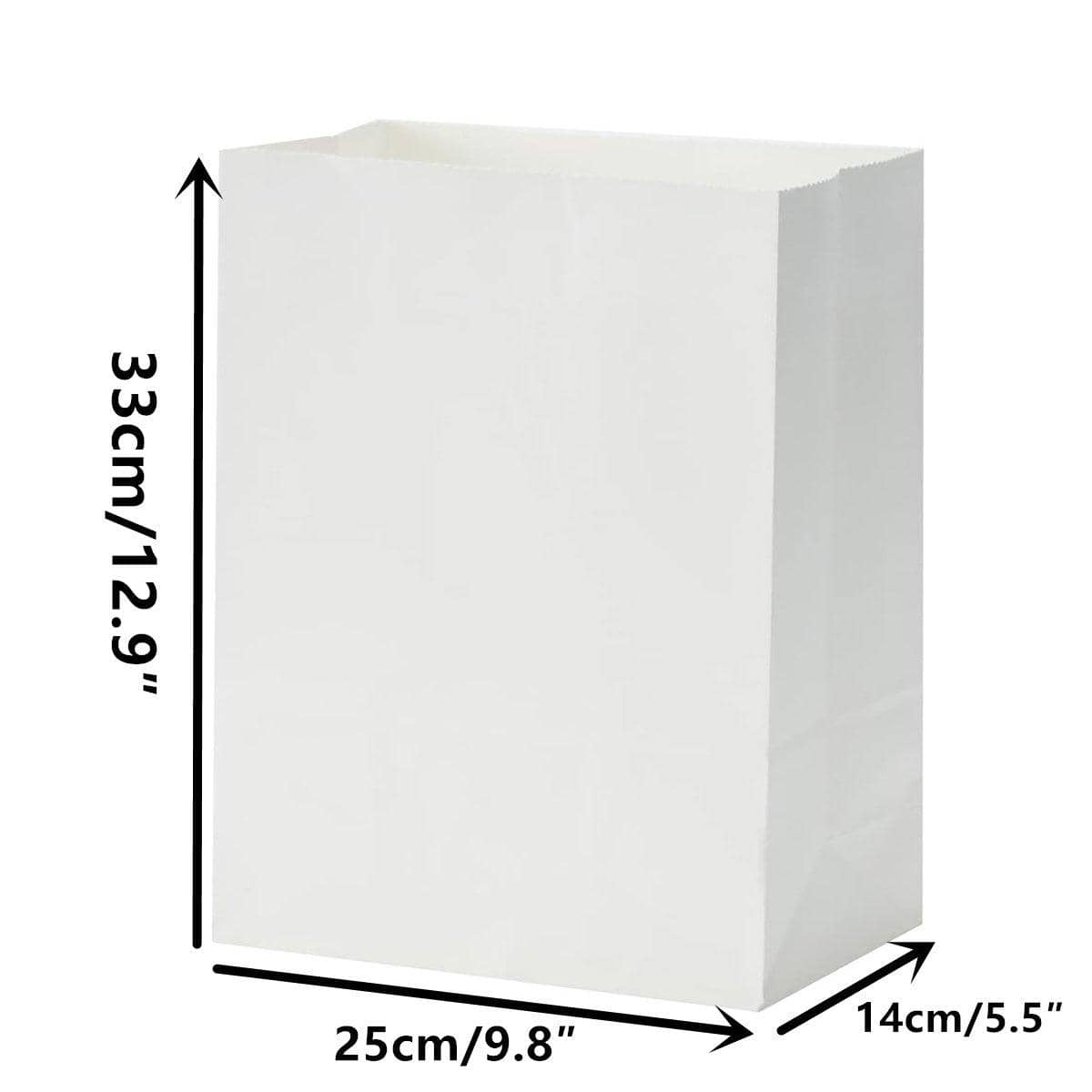 Pack of 500 Small White Kraft Paper Bags for Food Storage and Packaging - view 3