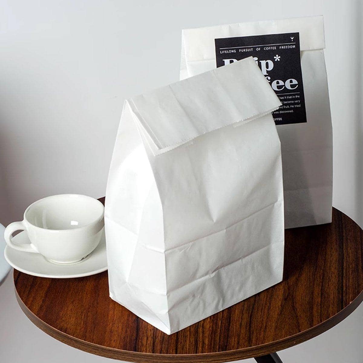 Pack of 500 Small White Kraft Paper Bags for Food Storage and Packaging - view 4