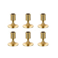 Pack of 6 Gold Iron Candle Holders for Christmas and Dinner Decor - view 2