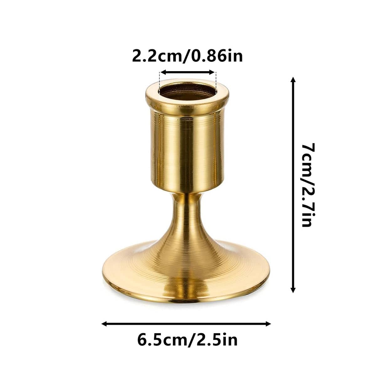 Pack of 6 Gold Iron Candle Holders for Christmas and Dinner Decor - view 3