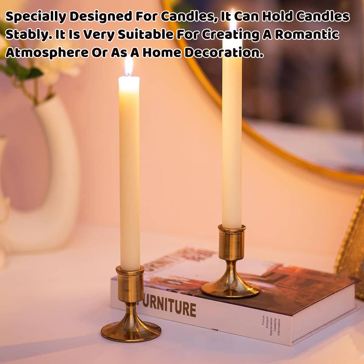 Pack of 6 Gold Iron Candle Holders for Christmas and Dinner Decor - view 4