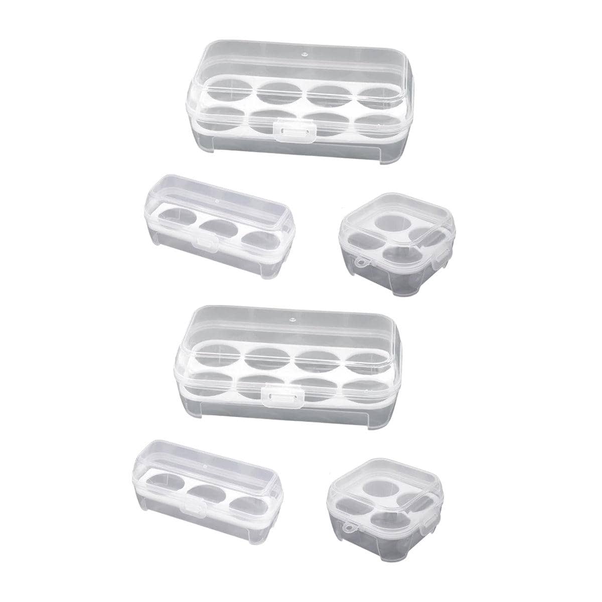 Pack of 6 Portable Shockproof Egg Storage Boxes with Lids for Camping and Fridge - view 2