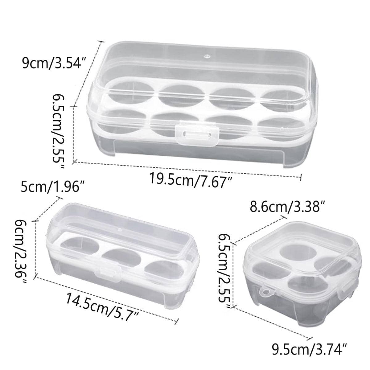 Pack of 6 Portable Shockproof Egg Storage Boxes with Lids for Camping and Fridge - view 3
