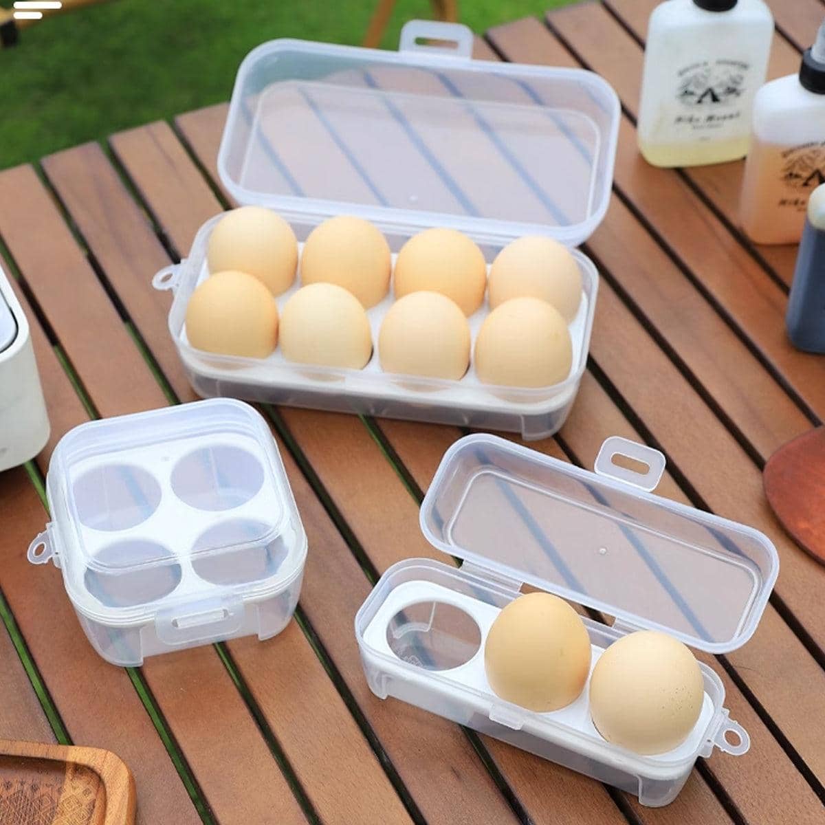 Pack of 6 Portable Shockproof Egg Storage Boxes with Lids for Camping and Fridge - view 4