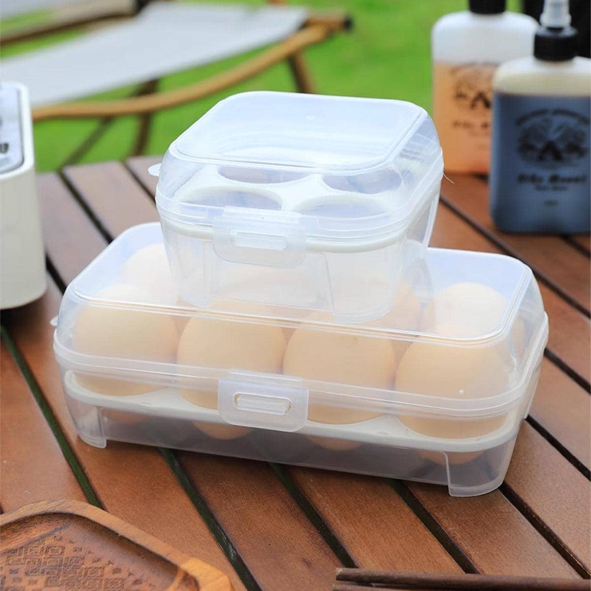 Pack of 6 Portable Shockproof Egg Storage Boxes with Lids for Camping and Fridge - view 5