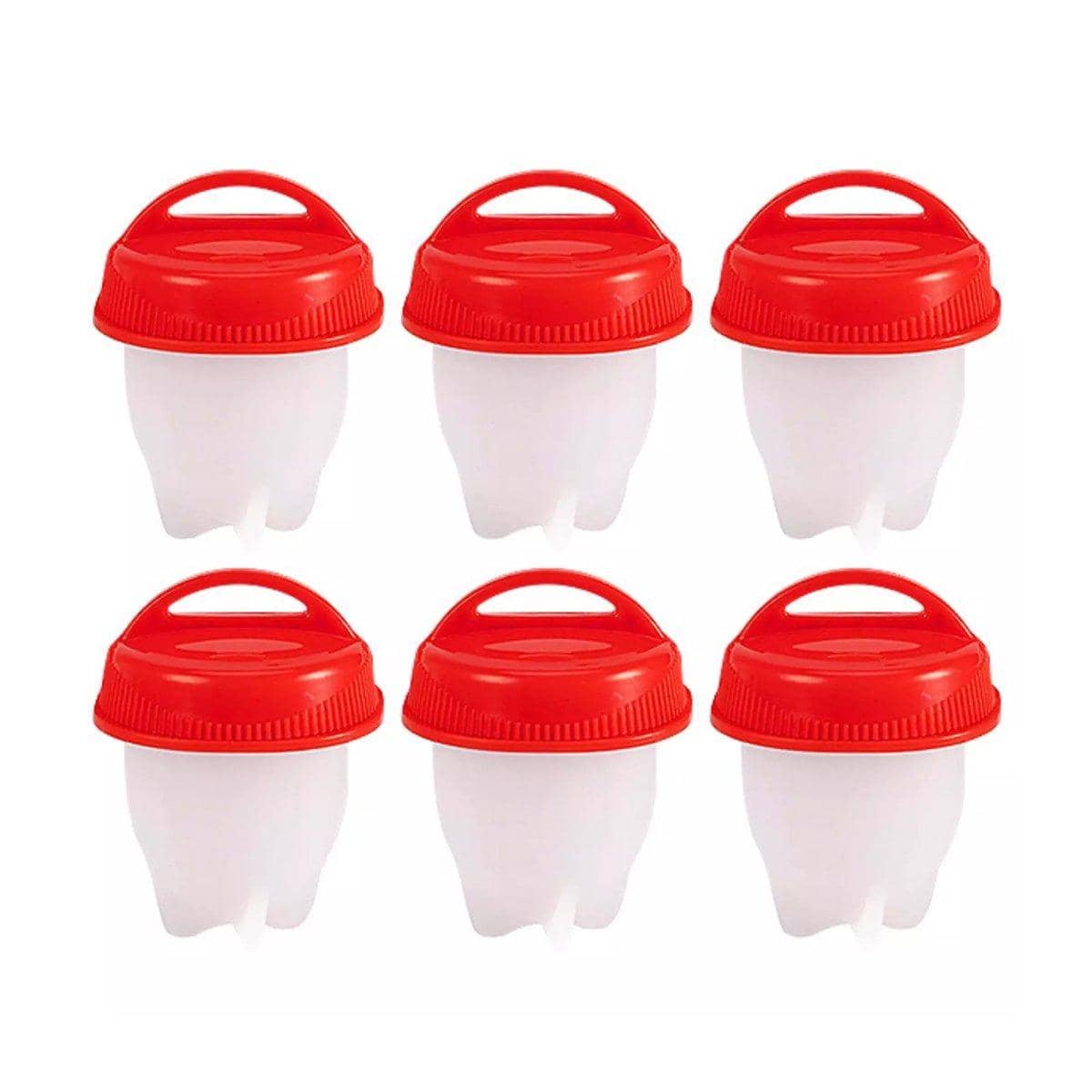 Pack of 6 Silicone Egg Cooker Cups with Lids for Boiling and Poaching - view 2