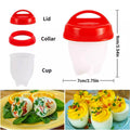 Pack of 6 Silicone Egg Cooker Cups with Lids for Boiling and Poaching - view 3