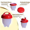 Pack of 6 Silicone Egg Cooker Cups with Lids for Boiling and Poaching - view 4