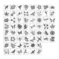 Pack of 60 Flower and Animal Painting Stencils, Reusable PET Templates - view 2