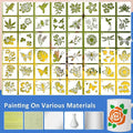 Pack of 60 Flower and Animal Painting Stencils, Reusable PET Templates - view 4