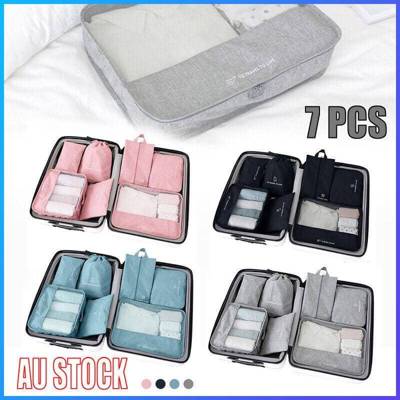 Packing Cubes Travel Organiser Set, Pack of 7 - Black - view 2