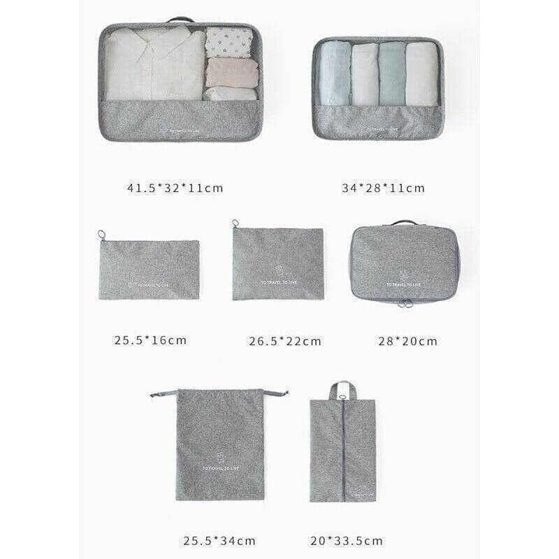 Packing Cubes Travel Organiser Set, Pack of 7 - Black - view 4