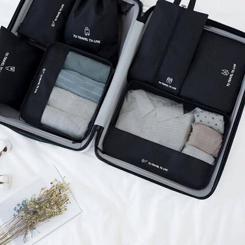 Packing Cubes Travel Organiser Set, Pack of 7 - Black - view 5