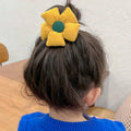 Padded Flower Hair Tie, Elastic Ponytail Holder - Dusty Pink - view 5