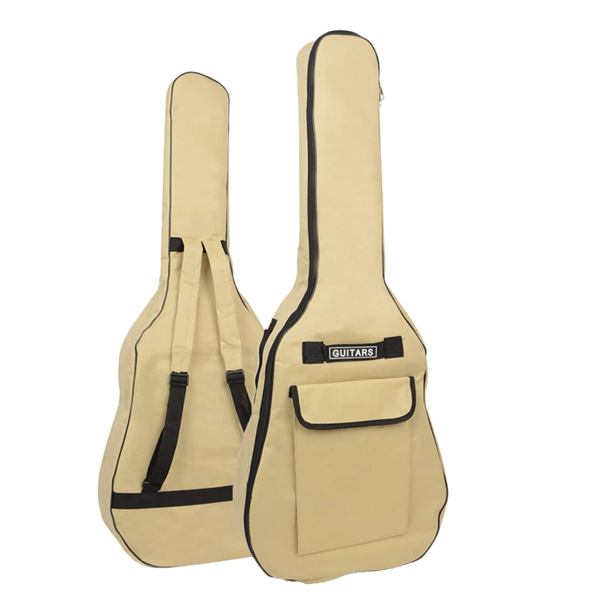 Padded Guitar Gig Bag with Double Shoulder Straps - 105 x 42 cm, Beige - view 2