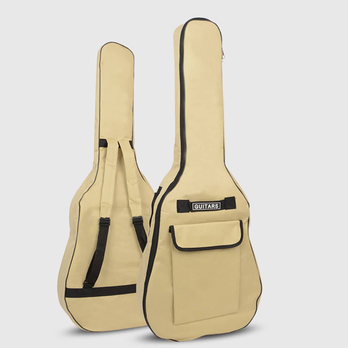 Padded Guitar Gig Bag with Double Shoulder Straps - 105 x 42 cm, Beige - view 4