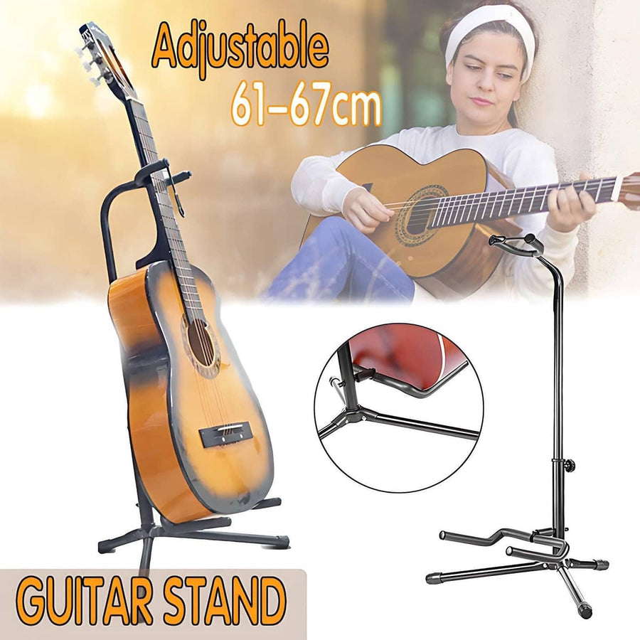 Padded Guitar Stand Tripod Floor Rack for Electric, Acoustic and Bass Guitars
