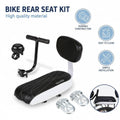 Padded Rear Passenger Bike Seat Kit with Backrest - Black and White