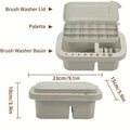 Paint Brush Cleaning Bucket Set with Palette and 18-Compartment Paint Box - view 3