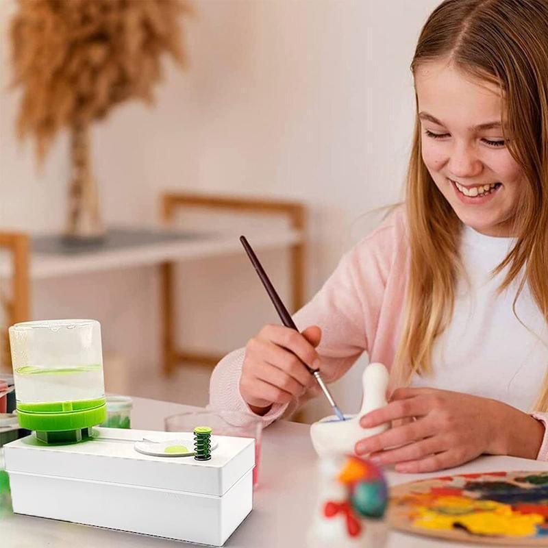 Paintbrush Rinser Cleaning Brush Washer for Watercolour and Calligraphy - Green and Pink - view 10