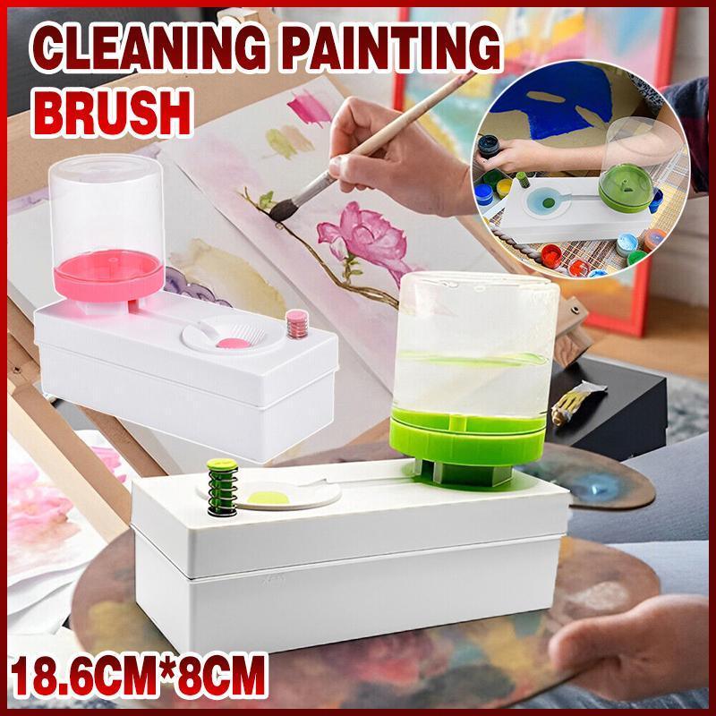 Paintbrush Rinser Cleaning Brush Washer for Watercolour and Calligraphy - Green and Pink - view 2