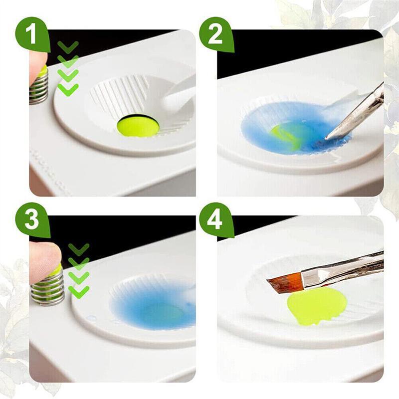 Paintbrush Rinser Cleaning Brush Washer for Watercolour and Calligraphy - Green and Pink - view 6
