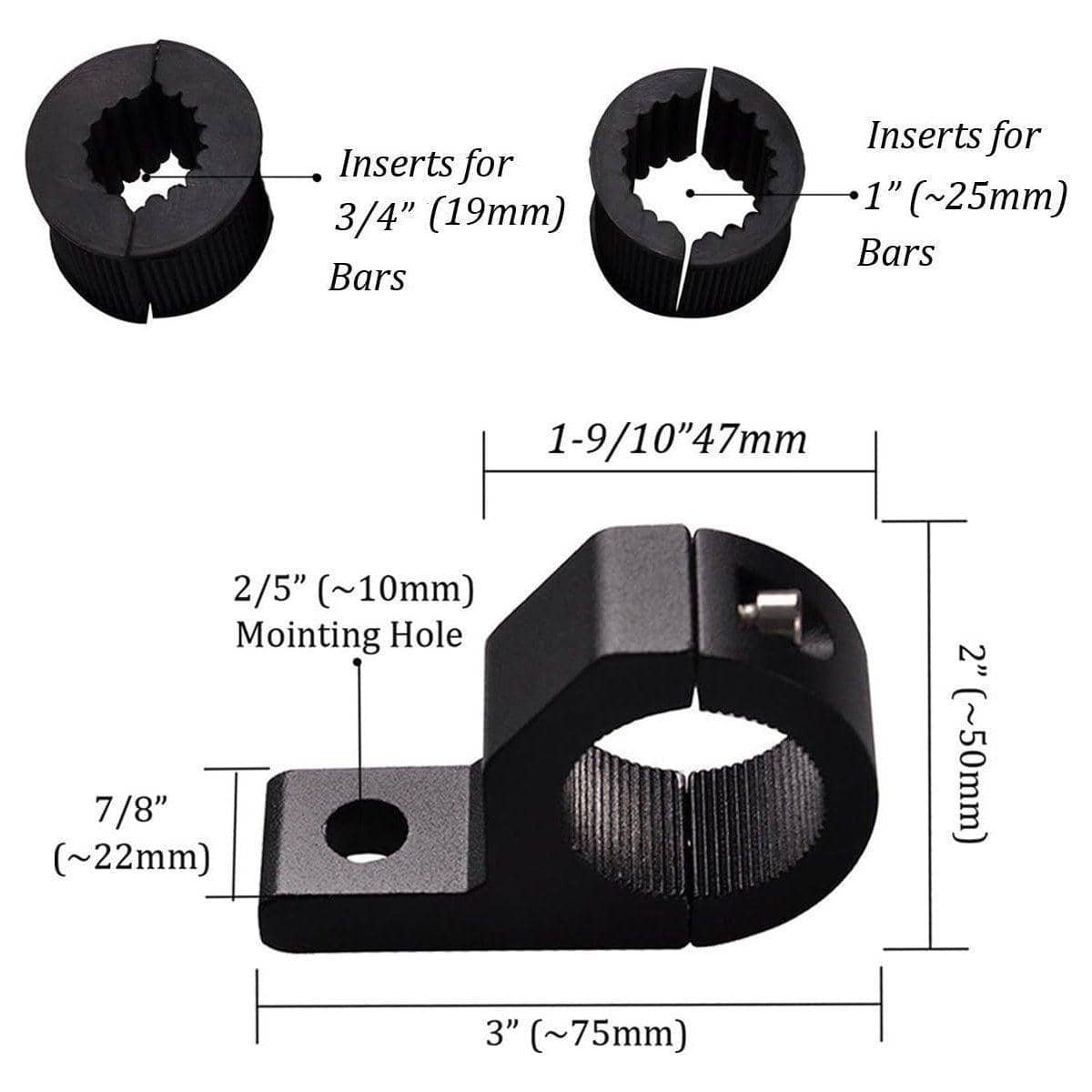 Pair of Light Clip Mounting Brackets for Car and Motorcycle Spotlights - view 3