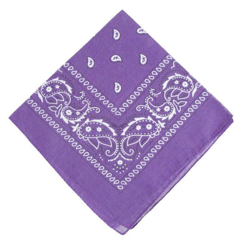 Paisley Bandana Head Wrap Scarf - Light Purple