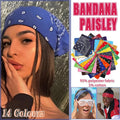 Paisley Bandana Head Wrap Scarf - Light Purple - view 2