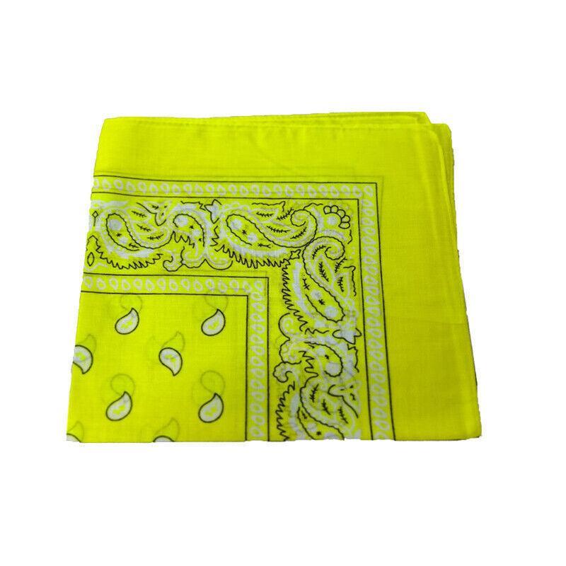 Paisley Bandana Head Wrap Scarf - Light Yellow
