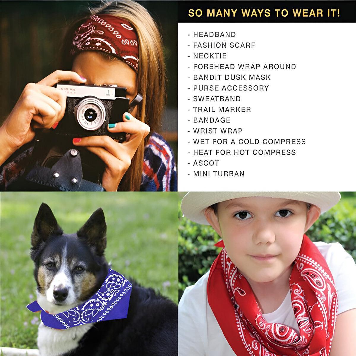 Paisley Bandana Head Wrap Scarf - Light Yellow - view 5