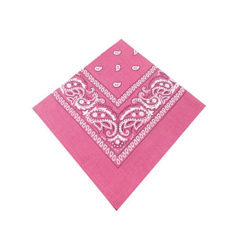 Paisley Bandana Head Wrap Scarf - Pink