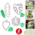 Palm Tree, Turtle and Leaf Fondant Cookie Cutter Set of 4