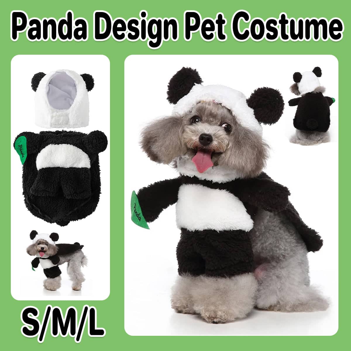 Panda Dog Coat Thickened Cotton for Autumn and Winter - Size L (Back 32 cm) - view 2